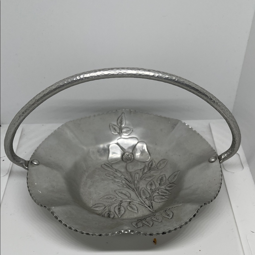 Trade Continental hand wrought 799
 Floral Engraved Basket